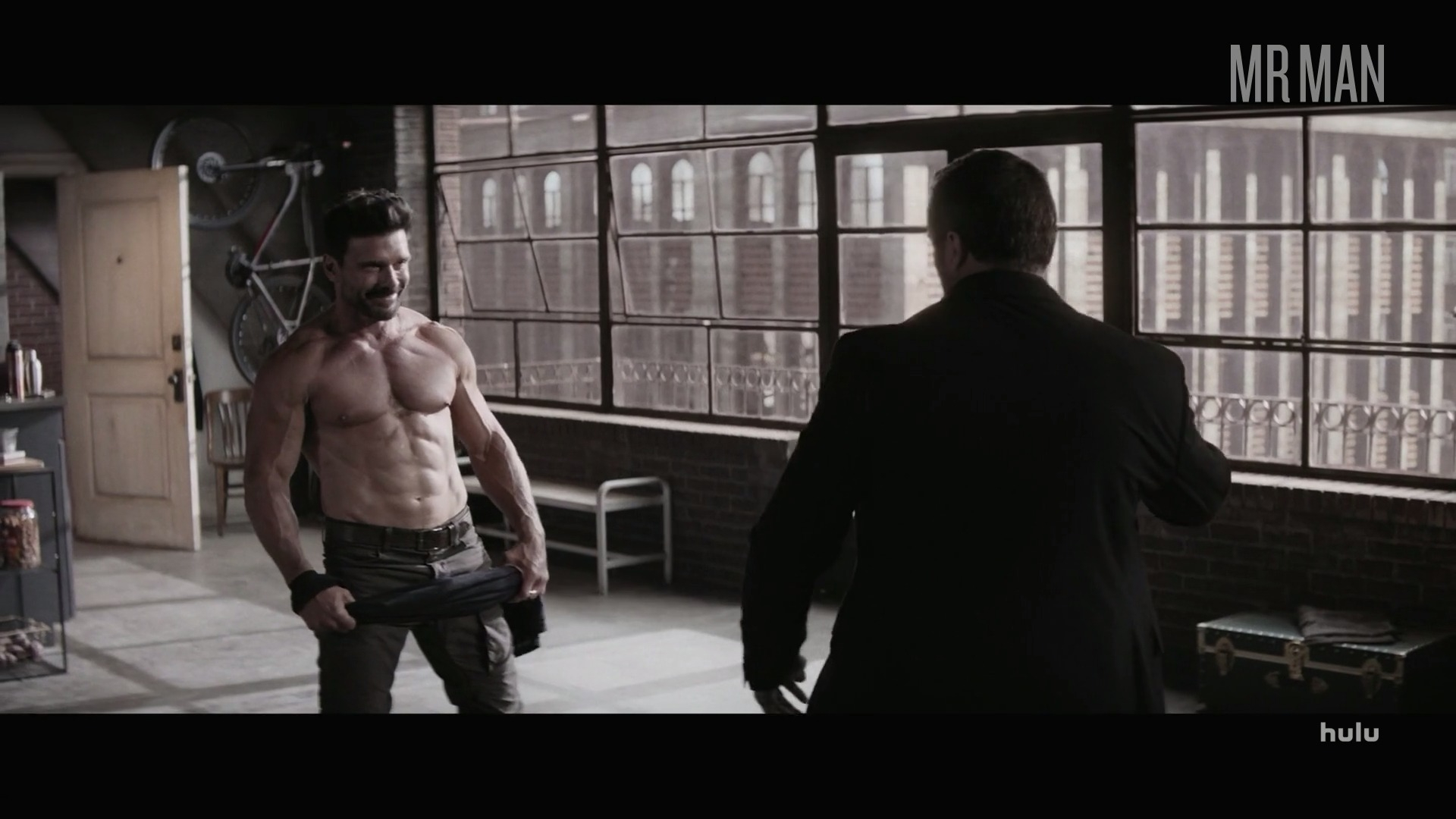 Hottest Frank Grillo Scene in Boss Level. Shirtless, underwear. 59000