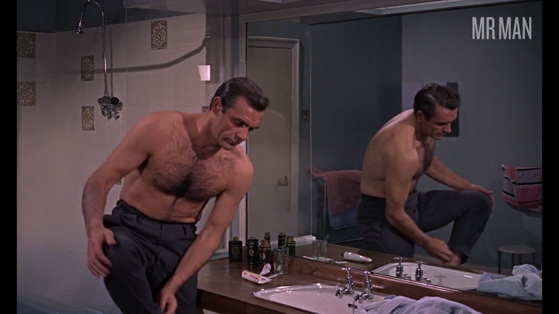 Sexiest Scenes of James Bond from From Russia with Love. Shirtless. 60485