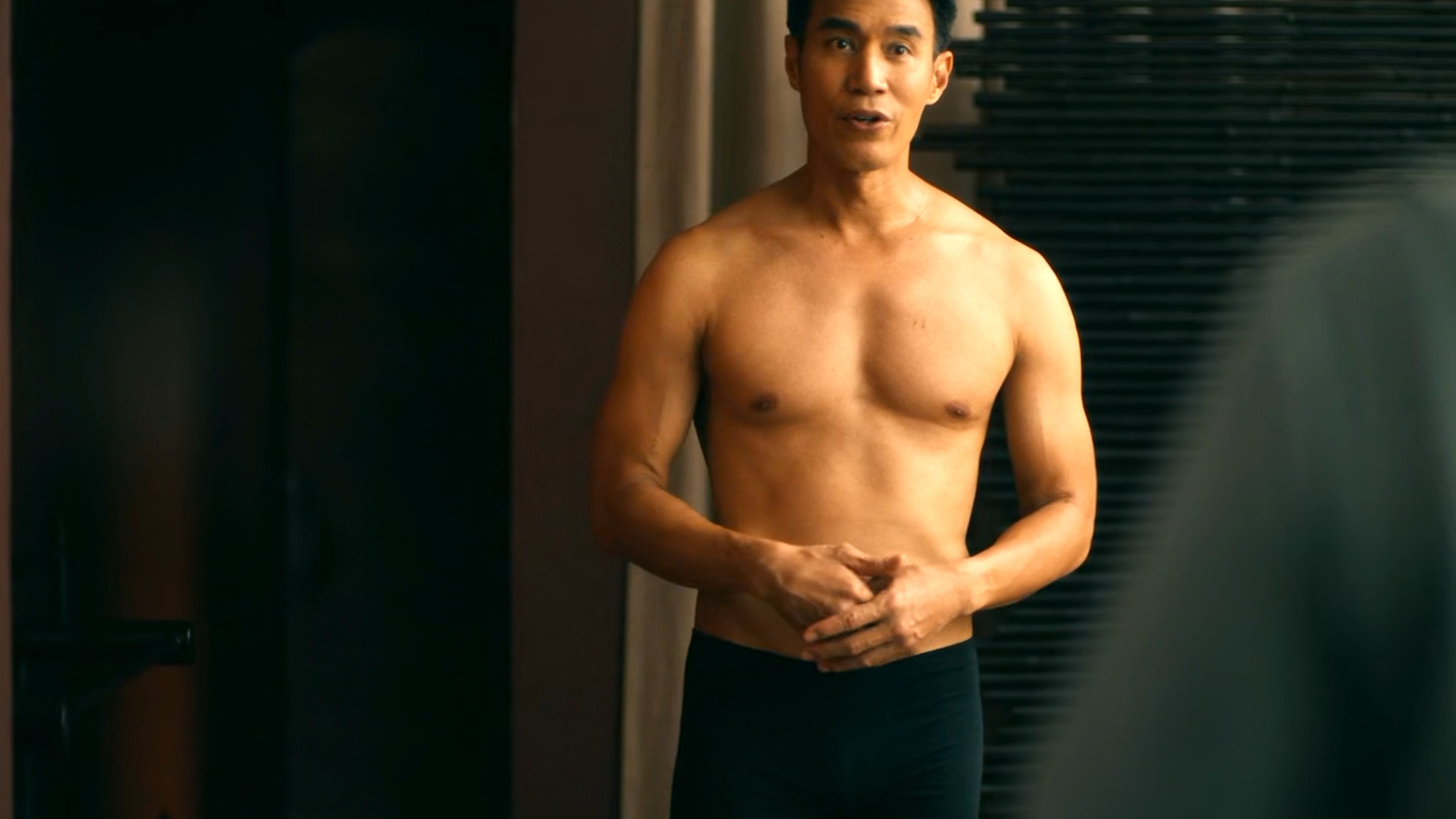 Sexiest Dom Hetrakul Scene in The White Lotus. Bulge, Shirtless, Underwear. 81133