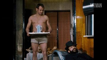Klaus Löwitsch in World on a Wire (1973) Shirtless Bathing Suit Bulge 63197