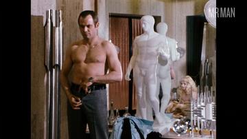 Klaus Löwitsch in World on a Wire (1973) Shirtless Bathing Suit Bulge 63200