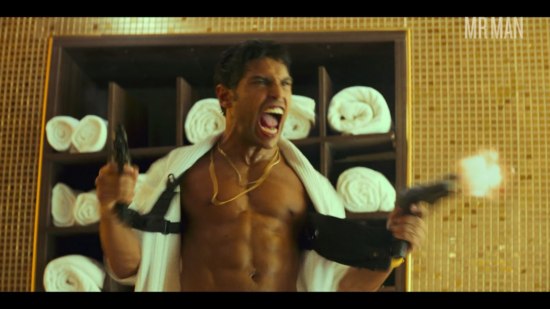 Hottest Nassim Lyes Si-Ahmed Scene in The Last Mercenary. Sexy, Shirtless, Underwear, bathing suit. 63512