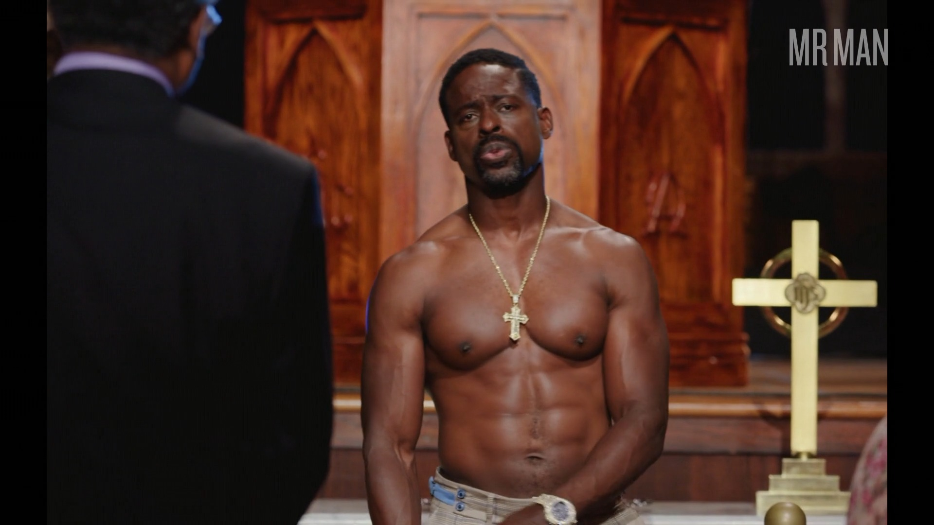 Hottest Sterling K. Brown Scene in Honk for Jesus. Save Your Soul.. Sexy, Shirtless, bathing suit. 73892