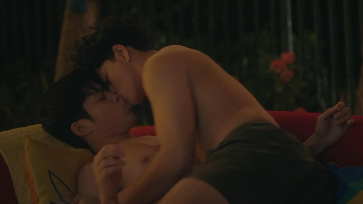 Elijah Canlas, Kokoy de Santos in Gameboys: The Movie (2021) Gay Shirtless Bathing Suit Gay 74050