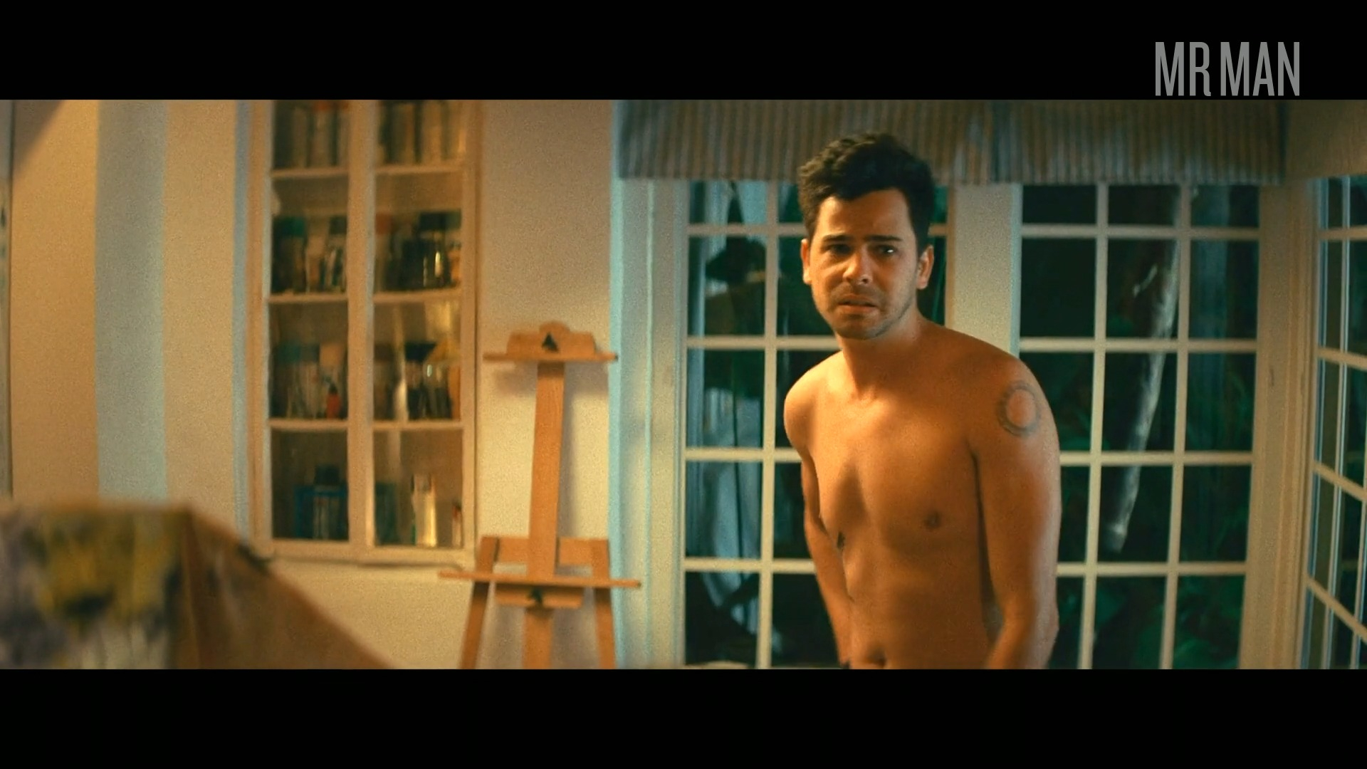 Sexiest Héctor Medina Scene in Borrowed. Shirtless, bathing suit, bulge. 76459