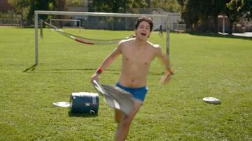 Milo Manheim in School Spirits (2023) Shirtless Bathing Suit Butt 75408