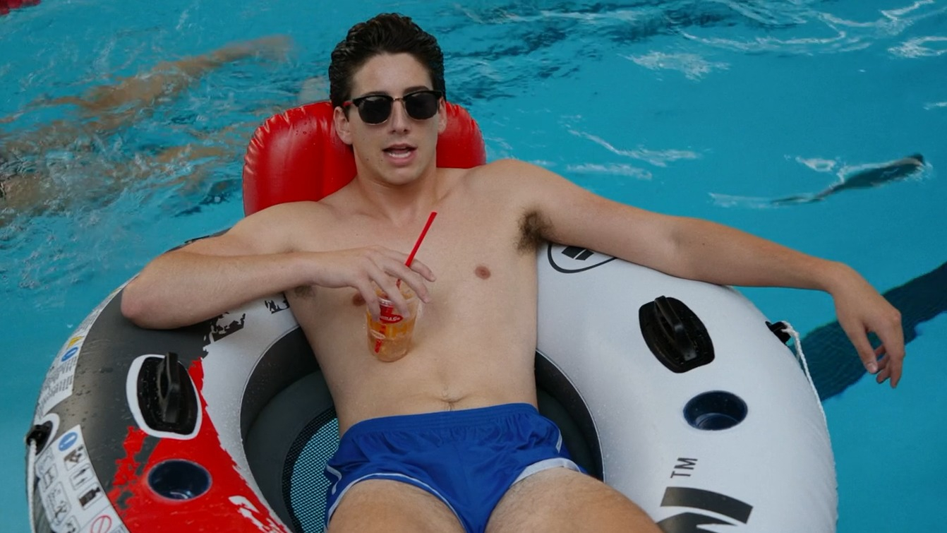 Hottest Milo Manheim Scene in School Spirits. Shirtless, bathing suit, butt. 75356