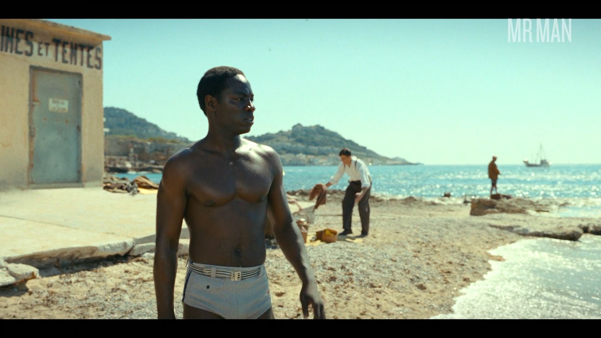 Sexiest Ralph Amoussou Scene in Transatlantic. Bathing Suit, Shirtless, sexy, straight. 75607