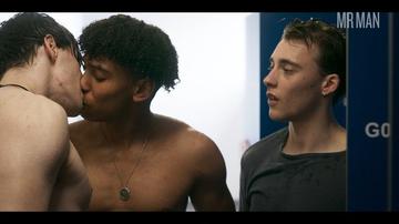 Tobias Schäfer, Maximilian Schneider, Leander Lesotho, Louis Jérôme Wagenbrenner in Hard Feelings (2023) Bathing Suit Shirtless Gay Penis Prosthetic S