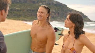 Joe Davidson in Anyone But You (2023) Bathing Suit Shirtless Bathing Suit Butt 78200