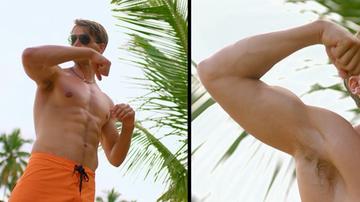 Sexiest Scenes of Travis Maddox from Beautiful Wedding. Bathing Suit, Shirtless, body double, butt. 79385