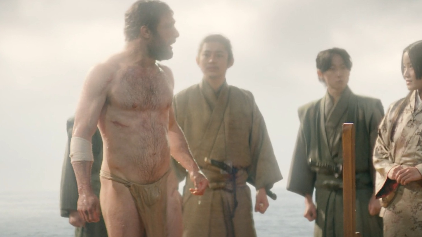 Sexiest Cosmo Jarvis Scene in Shōgun. Bulge, Sexy, Shirtless, Underwear, butt. 78421