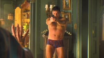 Hottest Ricky Martin Scene in Palm Royale. Bulge, Sexy, Shirtless, Underwear, bathing suit, gay. 78548