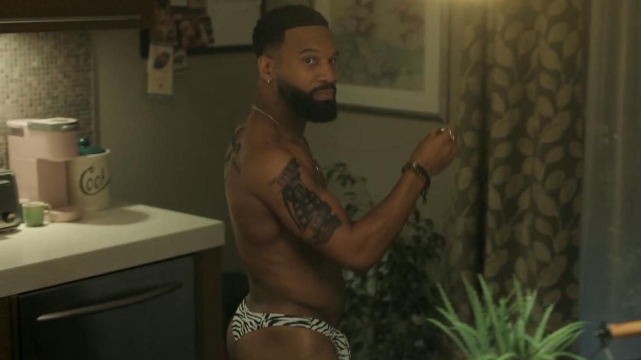 Sexiest Johnny Ray Gill Scene in Cross. Bulge, Thong, Underwear, shirtless. 83263