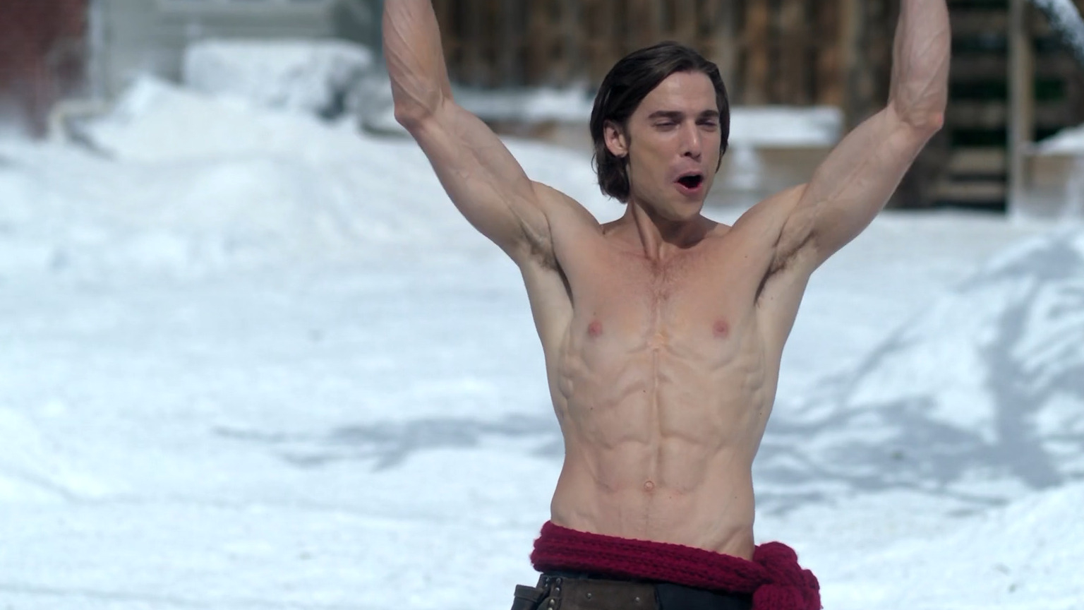 Sexiest Dustin Milligan Scene in Hot Frosty. Shirtless, sexy. 80707