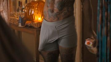 Joshua David Neal in One of Them Days (2025) Bulge Prosthetic Shirtless Underwear Bulge Prosthetic 81332