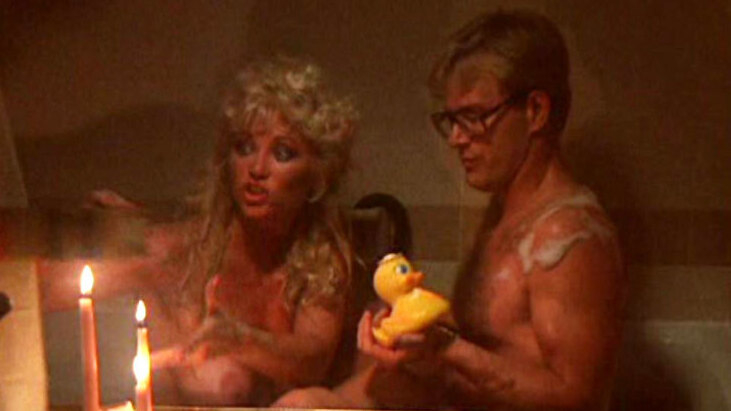 Angela Aames Nude in Basic Training. Breasts, blonde, couple in bath. 533068