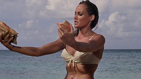 Sexiest Ursula Andress Scene in Dr. No. Bikini, SFW, beige bikini. 682153
