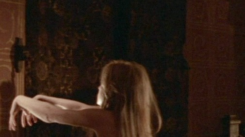 Francesca Annis Naked in Macbeth. Breasts, Butt, brunette, desk. 748297