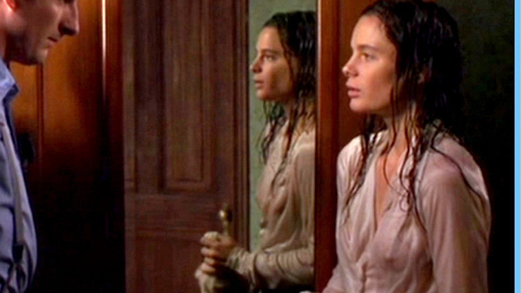 Hottest Gabrielle Anwar Scene in Innocent Lies. Sexy, breasts through shirt, wet hair. 534116