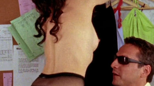 Brigitte Bako Naked in G-Spot. Breasts, black panties, blind man. 784009