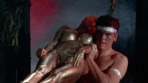 Pat Barrington Naked in Orgy of the Dead. Breasts, being carried, body paint. 820501