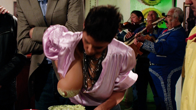 Sexiest Emily (segment "Truth or Dare") Scenes. Sexy, Black, breast covered in guacamole. 726670