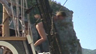 Hottest Geneviève Bujold Scene in Swashbuckler. Sexy, Body Double, boat, jumping off boat. 536990