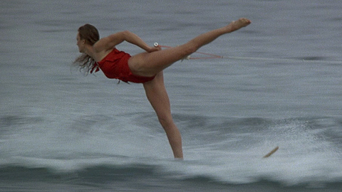 Barbara Carrera in Never Say Never Again (1983) Sexy Brunette Red One Piece 688226