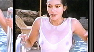 Hottest Eva Largo Scenes. Thong, Sexy, breasts through swimsuit, collage. 537201