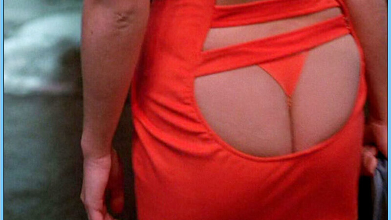 Sexiest Scenes of Brenda Lee Van Buren from The Hidden. Thong, Underwear, butt peeking out, red dress. 560825