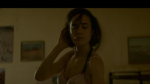 Jennifer Connelly in Aloft (2014) Sexy Underwear Brunette Pink Bra 774689