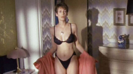 Sexiest Jamie Lee Curtis Scene in A Fish Called Wanda. Underwear, black bra, black panties. 562303