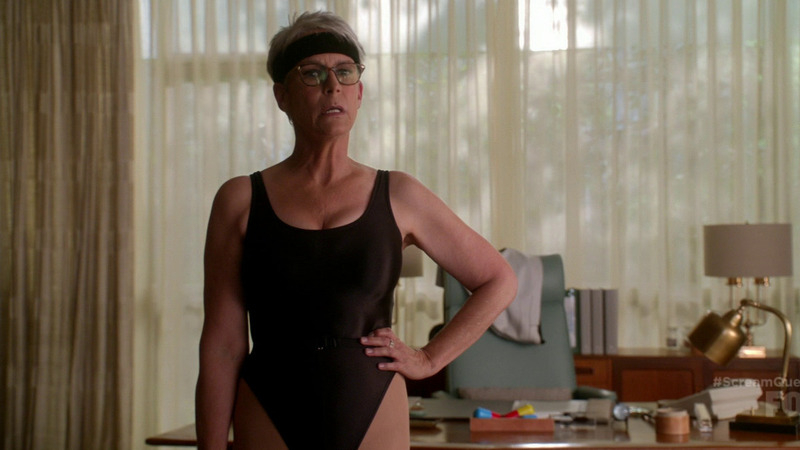 Sexiest Scenes of Cathy Munsch from Scream Queens. Sexy, SFW, black leotard. 803219