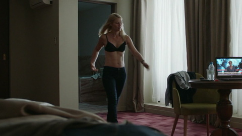 Homeland's Sexiest Scenes with Claire Danes. Underwear, black bra, blonde. 901266