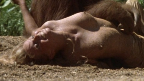 Bo Derek Naked in Tarzan, the Ape Man. Breasts, dirt on breasts, monkey. 818911