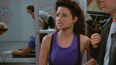 Hottest Julia Louis-Dreyfus Scene in Seinfeld. Sexy, brunette, gym. 939158