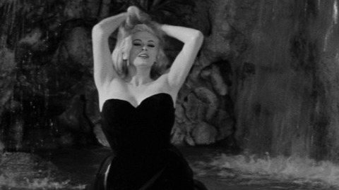 Anita Ekberg in La Dolce Vita (1960) Sexy Black Dress Blonde 749636