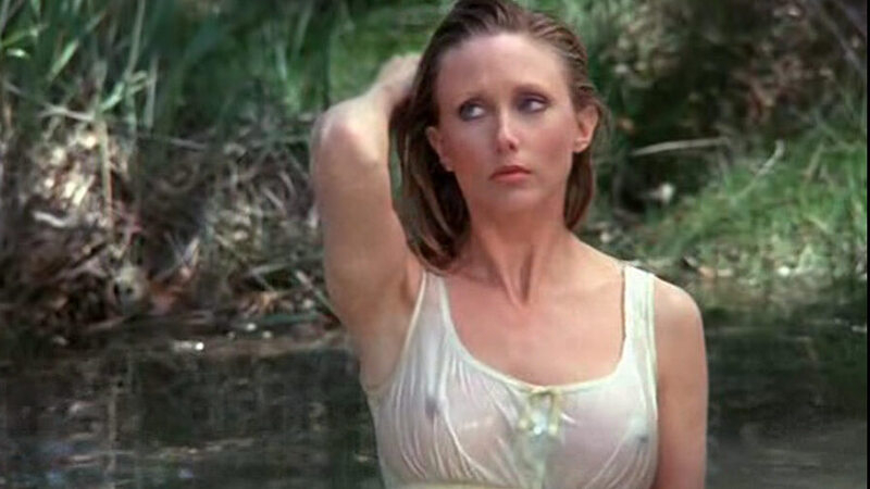 Red Headed Stranger's Sexiest Scenes with Morgan Fairchild. Sexy, breasts through wet shirt, brunette. 540558