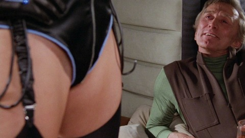 Farrah Fawcett in Saturn 3 (1980) Sexy Black Leather Lingerie Black Stockings 733132