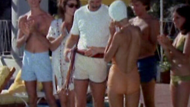 Hottest Farrah Fawcett Scene in Charlie's Angels. Sexy, SFW, orange swimsuit. 654386