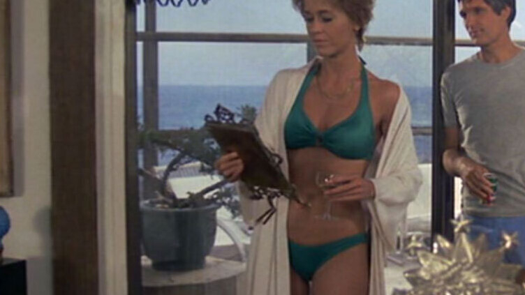 Sexiest Jane Fonda Scene in California Suite. Bikini, SFW, green bikini. 552601