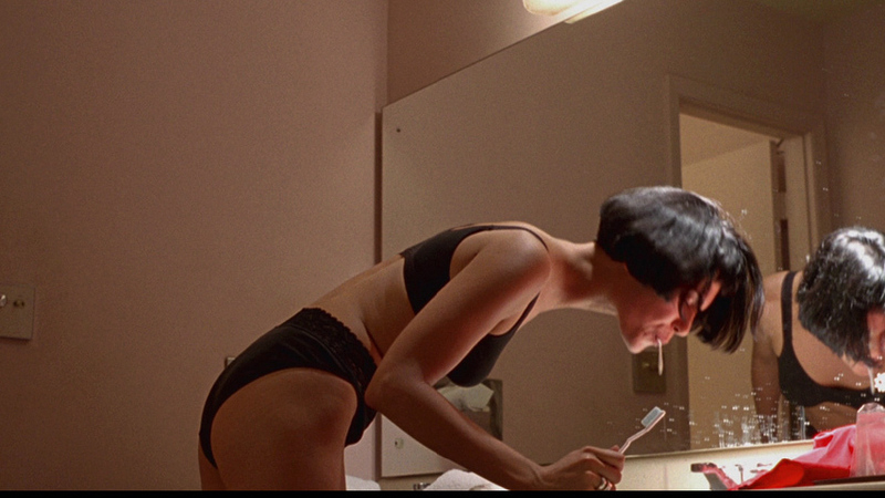 Sexiest Michelle Forbes Scene in Kalifornia. Underwear, SFW, bathroom. 687877