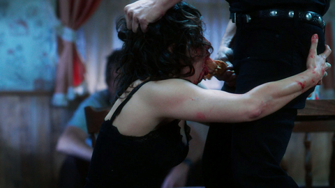 Gina Gershon in Killer Joe (2011) Sexy Black Hair Black Top 718889