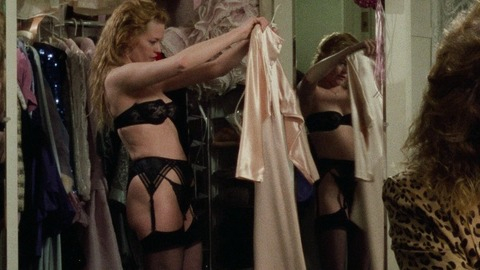 Melanie Griffith in Working Girl (1988) Underwear Black Lace Bra Black Leggings 755627