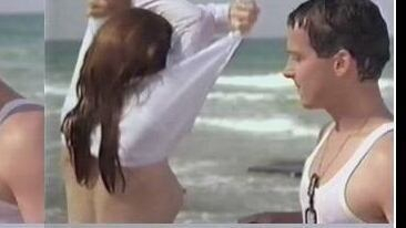 Tracy Griffith Naked in The Finest Hour. Breasts, back exposed, beach. 543079