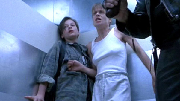 Terminator 2's Sexiest Scenes with Linda Hamilton. Sexy, brunette, elevator. 575412