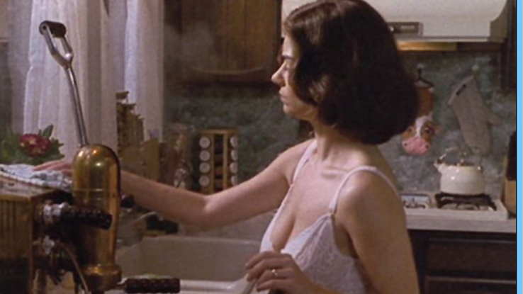 Hottest Laura San Giacomo Scene in Nina Takes a Lover. Underwear, SFW, white lace bra. 551774