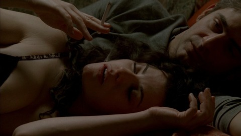 Julianna Margulies in The Sopranos (1999-2007) Sexy Underwear Black Bra Brunette 750661