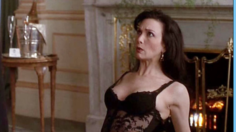 Sexiest Bebe Neuwirth Scene in The Associate. Thong, Underwear, black corset, black lingerie. 549433
